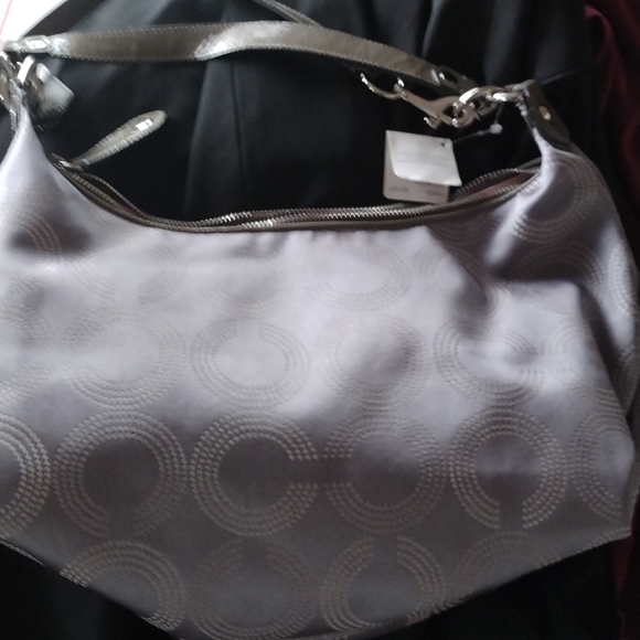 COACH Ashley Dotted Silver/Grey Convertible Hobo bag - Picture 10 of 10